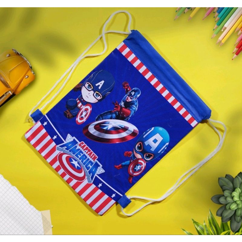 (10pcs)Tas souvenir serut ransel bingkisan snack ulang tahun anak/godiebag ultah