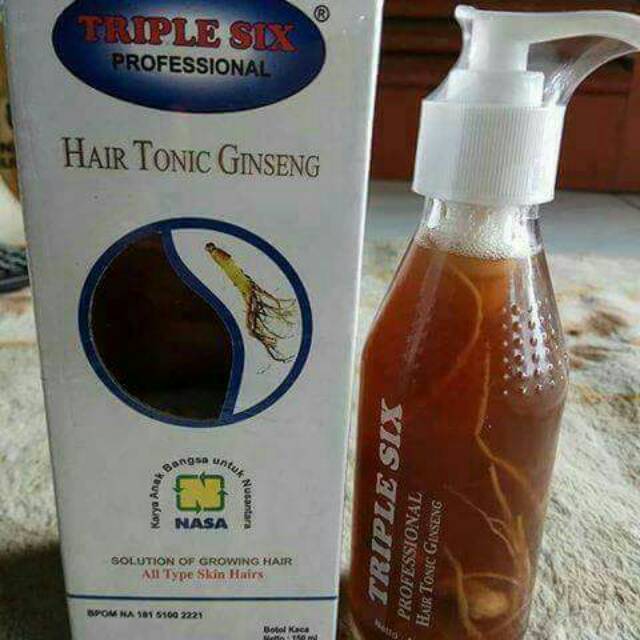 Jual Triple six hair tonic ginceng mengatasi masalah rambut aman tanpa