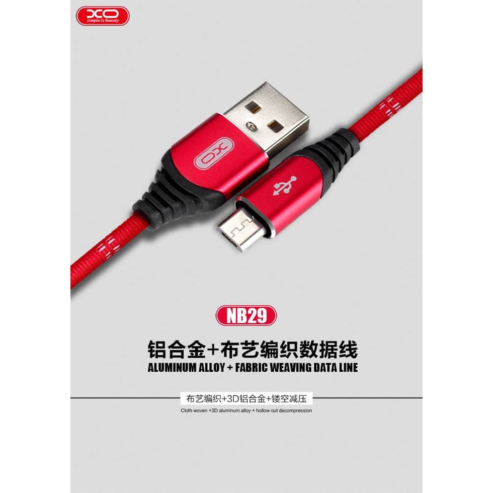 Kabel Data micro usb xo original nb29 fast charging