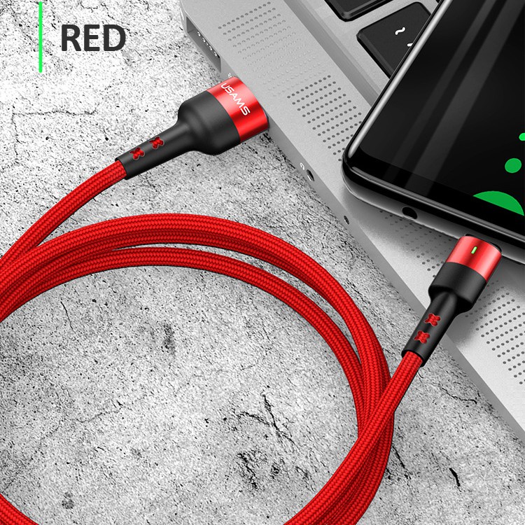 USAMS U26 Kabel Data LED USB Iphone/Type C Fast Charging