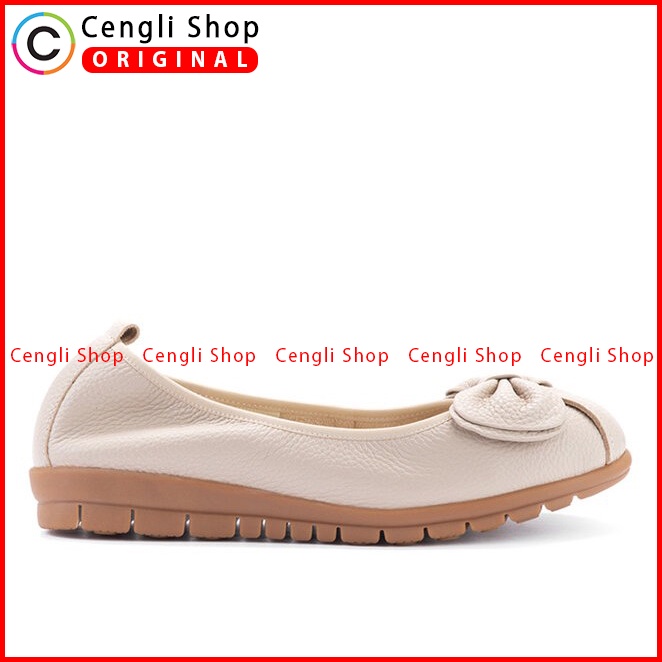 SEPATU FLAT KULIT ANDREW WANITA ORIGINAL CASUAL BRANDED COKLAT ANW04