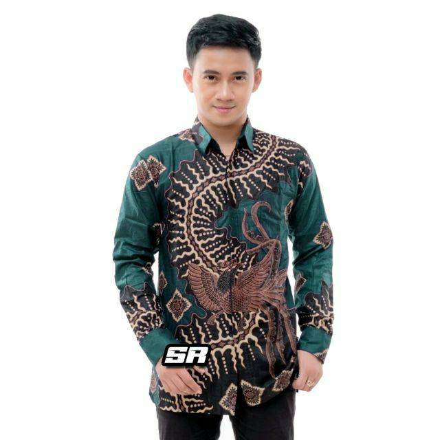 Kemeja Batik Lengan Panjang Size M L Xl Xxl   Batik Hrb026 Kenongo Hem Panjang Padi