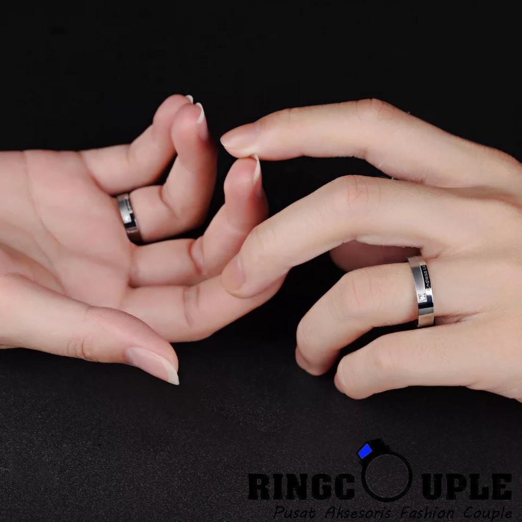 [JB011] Cincin Couple Titanium Original 100% Anti Pudar (GRATIS BOX)