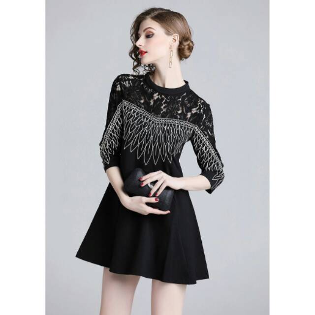 lace and feather dress