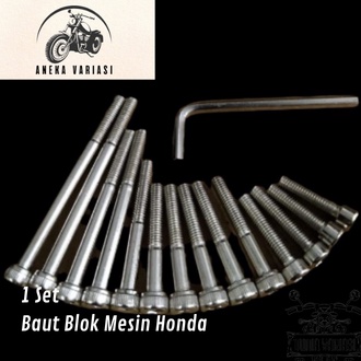 1 Set Baut Blok Mesin Kanan Kiri Honda Supra X Grand Legenda Impresa Legenda Astrea Supra Fit