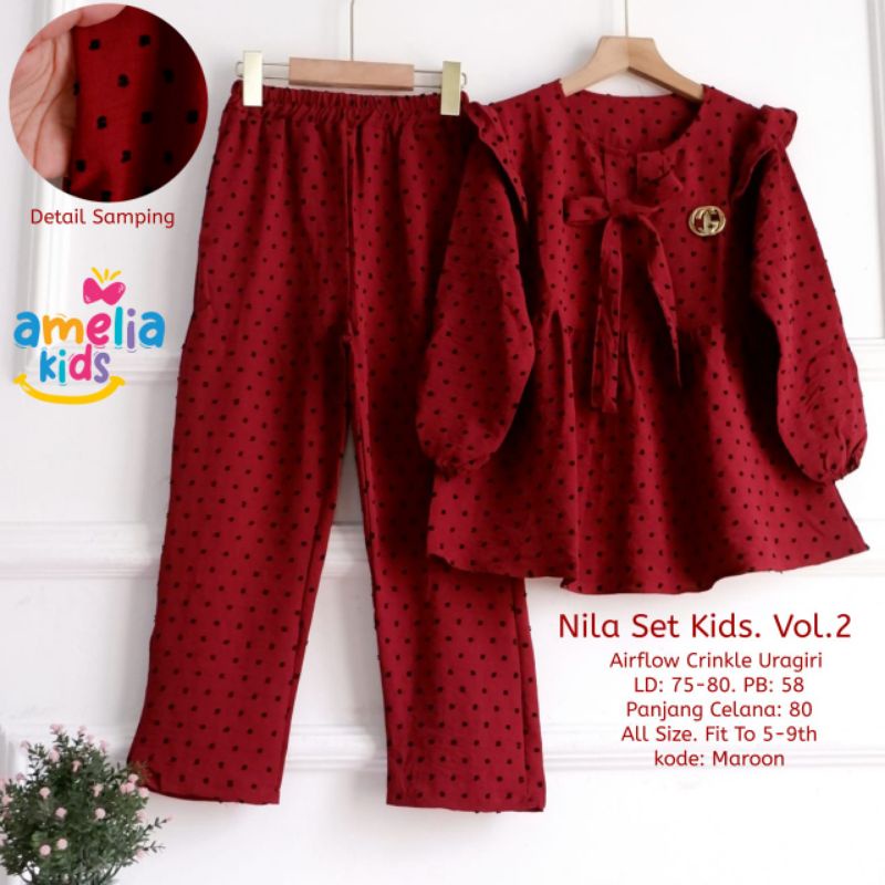 Nila set kids Vol2 by Amelia kids, Airflow crinkle uragiri.