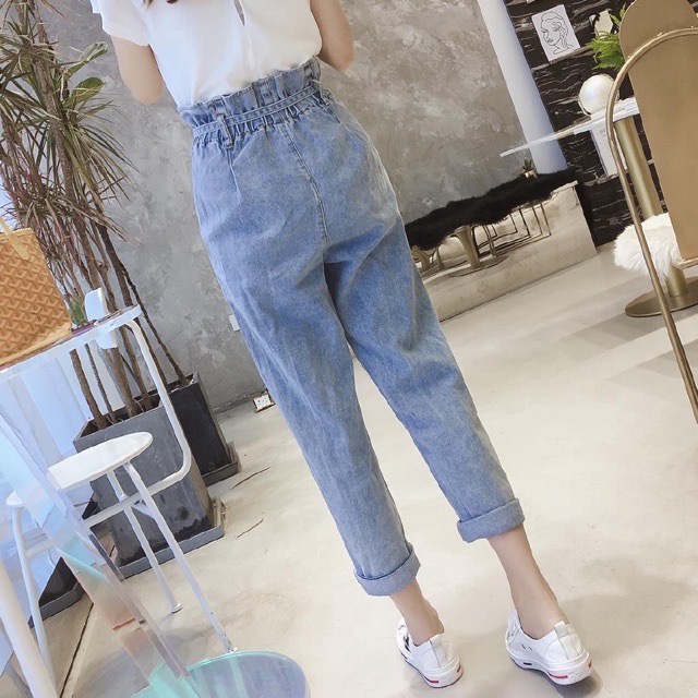 ROPPY JEANS BOYFRIEND WANITA// DENIM SNOW KANCING AKTIF