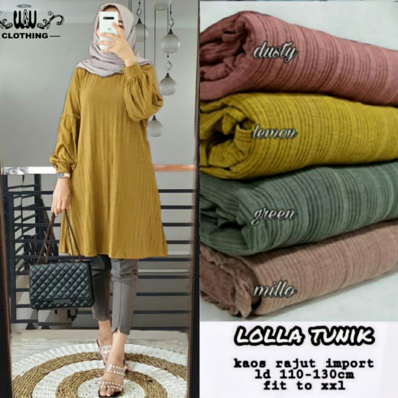 LOLLA TUNIK KAOS RAJUT IMPORT BY W&W