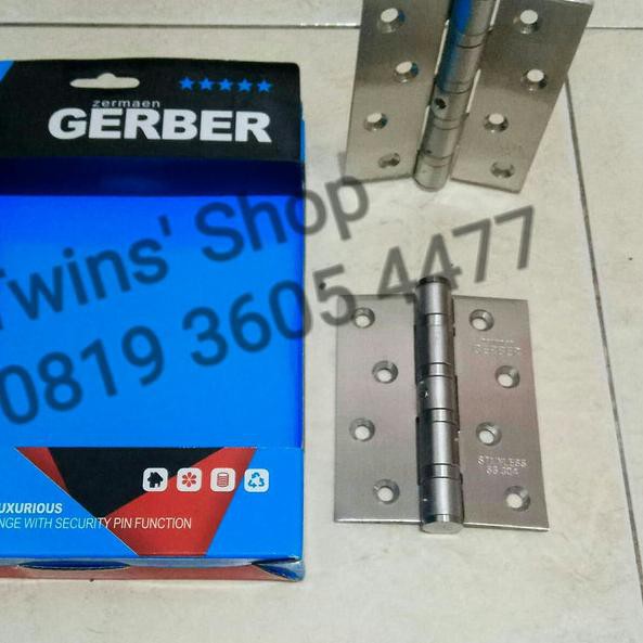 ♟ Engsel 4 inch Bahan Stainless Tebal / Engsel Pintu Gerber ❉