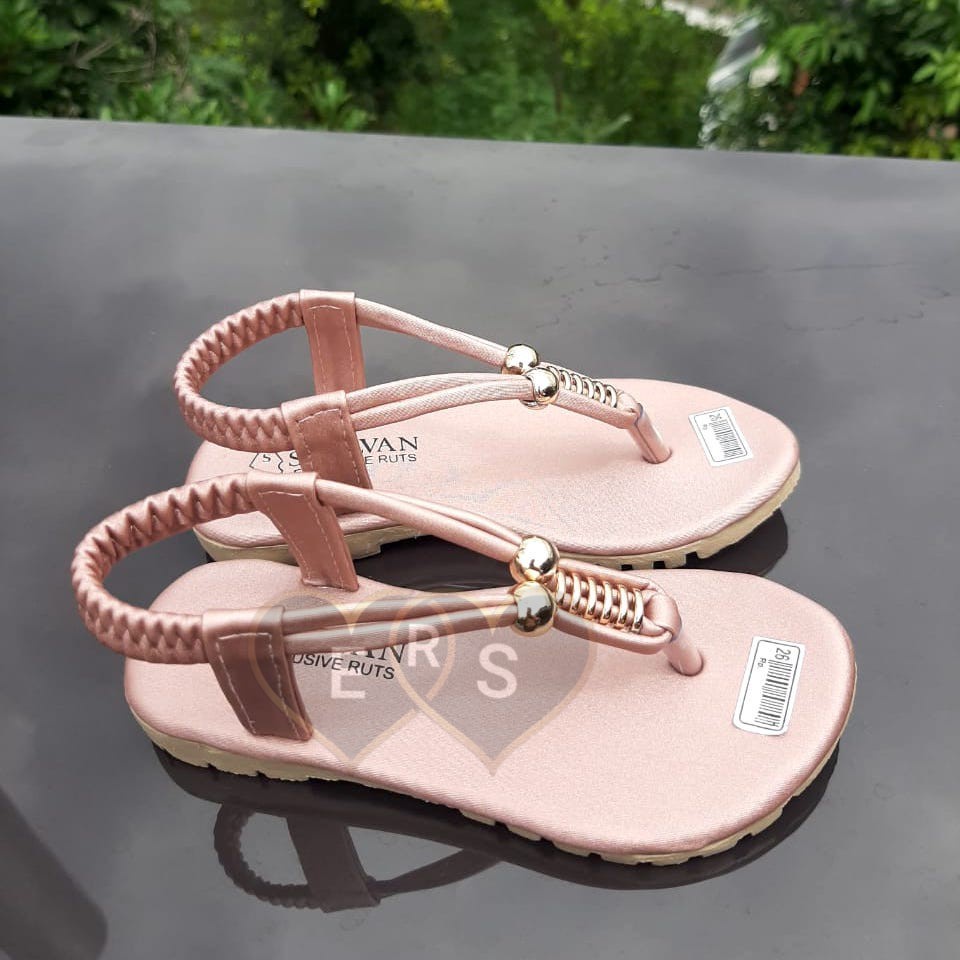 TOKOERS SDP10 Sepatu Sandal Anak Perempuan Umur 6 7 8 9 tahun - Motif Spiral