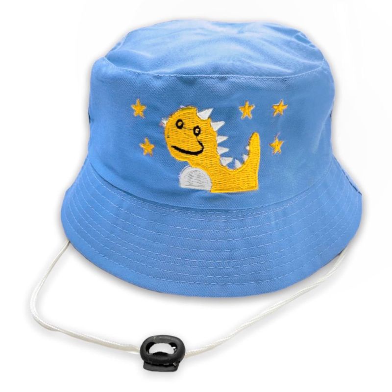 TOPI BUCKET ANAK BORDIR DINO STAR/ADA TALI/TOPI ANAK BERKUALITAS/TOPI ANAK MURAH