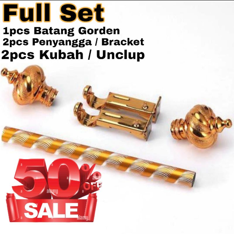 🆗COD BATANG / TIANG HORDENG set KOMPLIT 1 METER Full Set / Batang Hordeng / Stik Gorden / Batang Tir