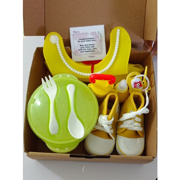 Hampers Bayi Kado Baby Boy Girl Ulang tahun set makan  parcel GiftParsel Bayi Murah Komplit Cewek Cowok COD Baby Gift Hantaran Bayi unik-5