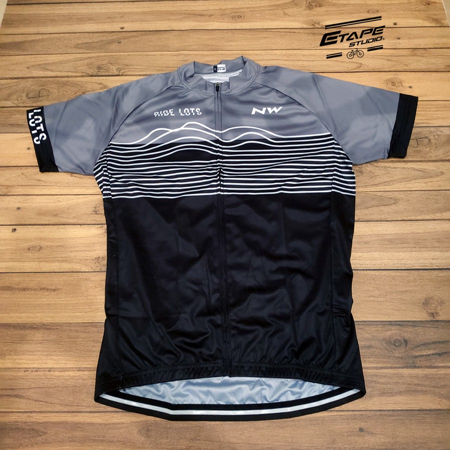 Jersey Road Bike North Wave Black Grey Wave Baju Sepeda