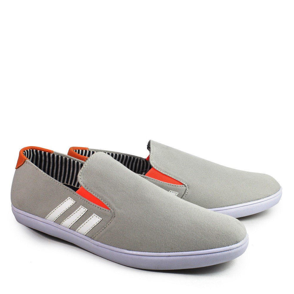 BISA COD - MS Shoes - BIG Diskon Sepatu Pria Adidas D3p Slop Abu Formal Kasual Kerja Slipon Stylish