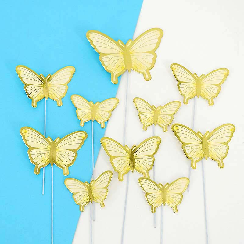 10Pcs/Set Butterfly Cake Topper Decoration Combo Set for DIY Baking Dessert