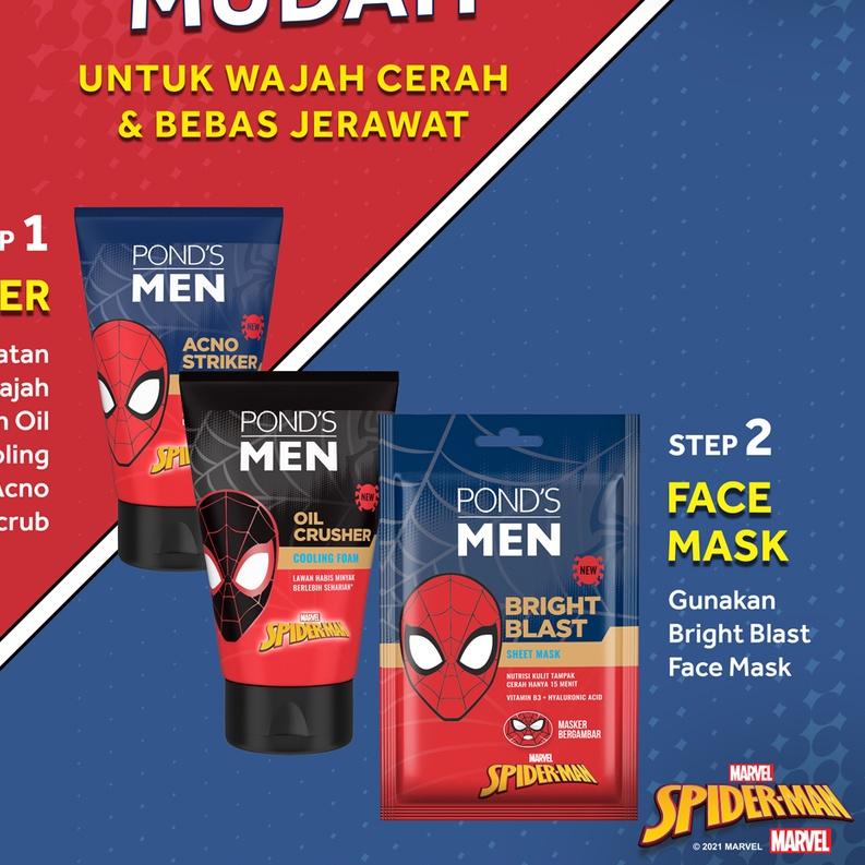 ► Ponds Men Acno Striker Facial Scrub 100G - Face Scrub Pria Spiderman Edition ✾
