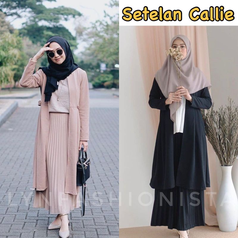 LYNFASHIONISTA-SETELAN OUTER WANITA/SETELAN ROK PREMIUM/CALIE