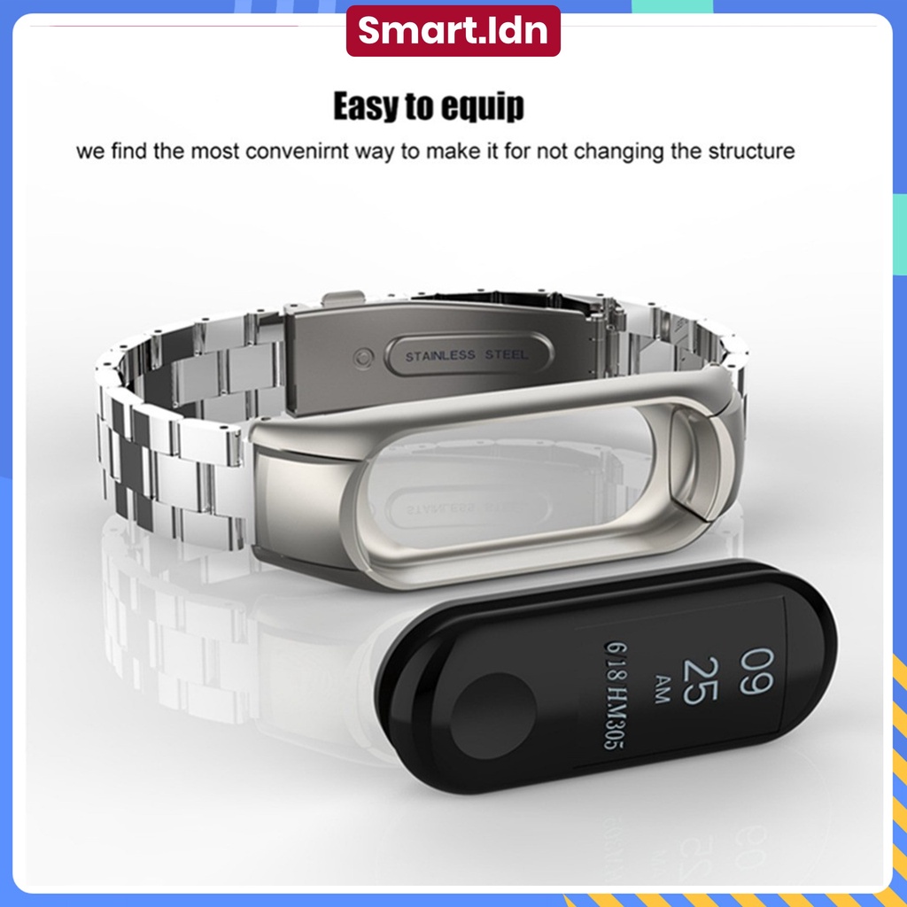 Stainless Strap Tahan Karat Tali Metal Loop Xiaomi Band 3 4 5 6