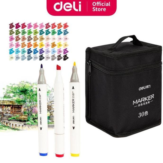 

Deli Color Marker With Bag Spidol Warna dg Tas 30/40/60/80 Warna 70807