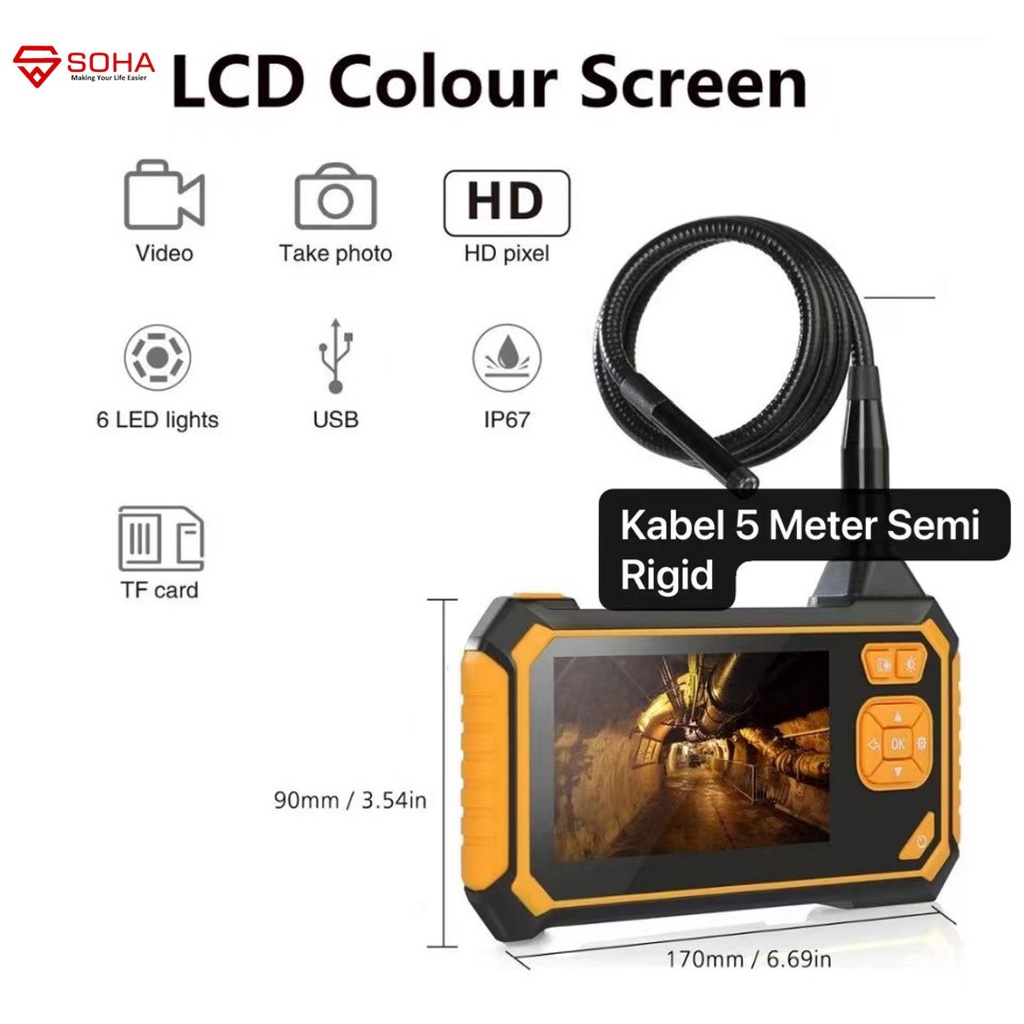 i16 Antscope LCD Handheld Digital camera Endoscope 4.3 inch 8mm 1080P Camera 4.3 inch LCD IPX7 Industrial Endoscope Inspection Waterproof