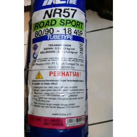 ban luar irc 80/90-18 nr57 tubetype