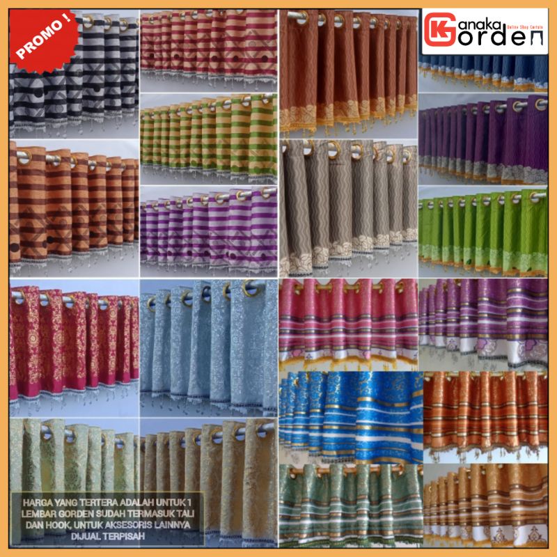 Poni gorden jendela Poni loster atas pintu motif mewah minimalis Blackout Import motif ukuran 6 Gelo