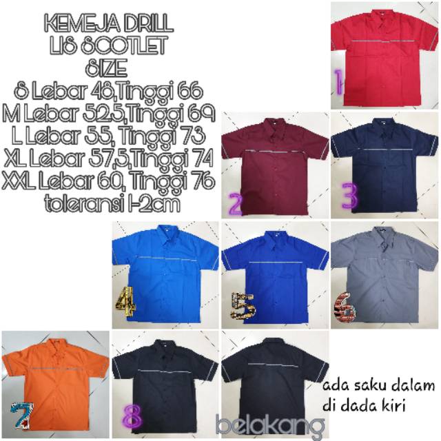 Kemeja Formal Kemeja Seragam Baju Kerja Kemeja Lis Scotlet Baju Pt Cv Kemeja Karyawan Kantor
