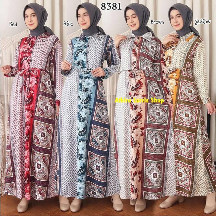 Gamis Calvin Wanita Busui  Dress Muslim  Gamis Jumbo 4L 8381