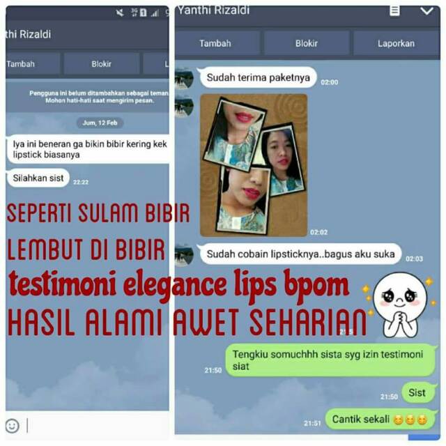 Lipstick elegance rouge hasil seperti sulam bibir - lipstik mate sulam bibir