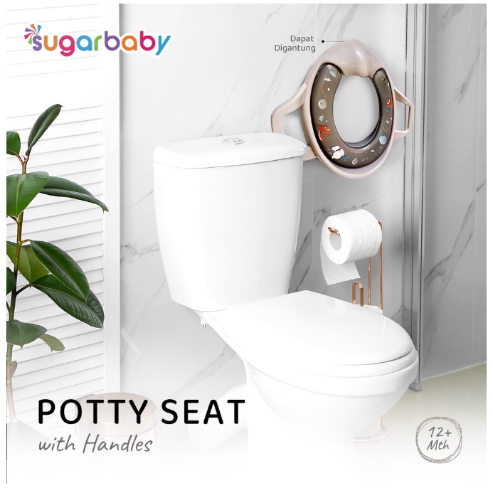 Sugar Baby Potty Seat Toilet Training With Handles &amp; Splash Guard / Dudukan Toilet Anak