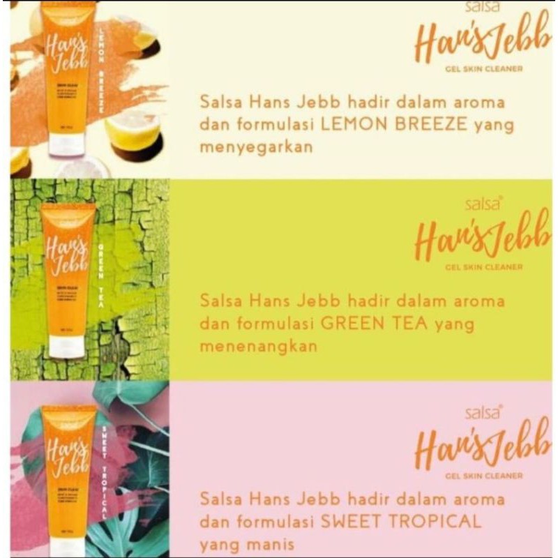 Salsa Hans Jebb Peeling Gel Skin Cleanser Penghilang &amp; Perontok Daki Original Bpom