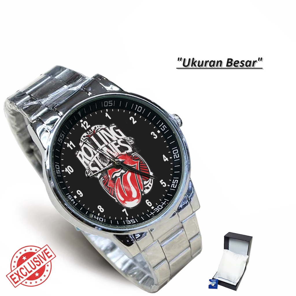 Jam Tangan Rantai Couple THE ROLLING STONES - 1 (Awesome)