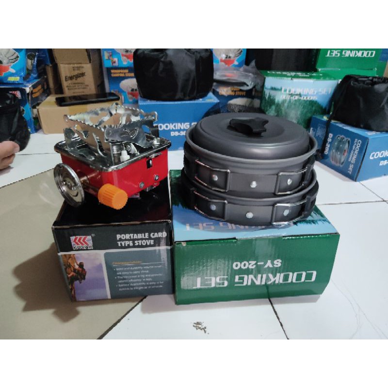 Paket alat masak kemping nesting 2 person SY-200 &amp; kovar k-202 camping outdoor