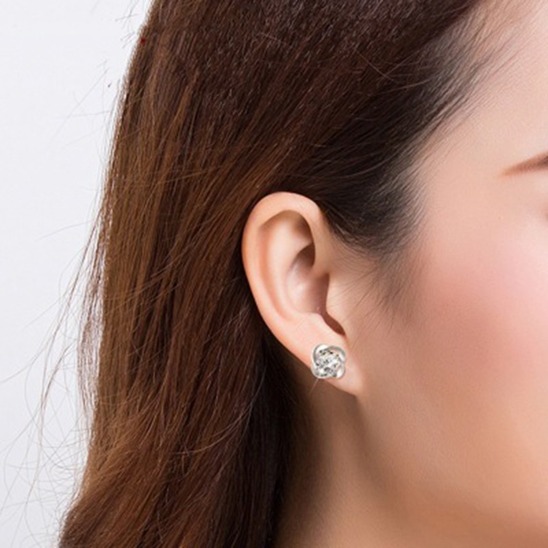 925 anting perak sterling anting-anting wanita dengan perhiasan fashion berlian