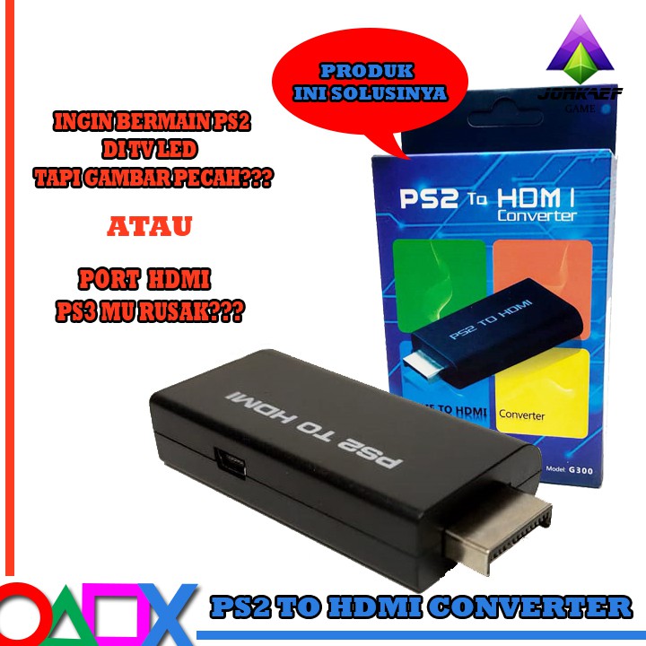 CONVERTER PS2 TO HDMI / PS2 TO HDMI TV CONVERTER ADAPTER DENGAN AUDIO OUTPUT 3.5MM / FOR PS 2