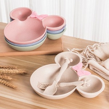 Set tempat makan mickey kualitas import Peralatan makan anak murah Tempat makan anak mickey lucu