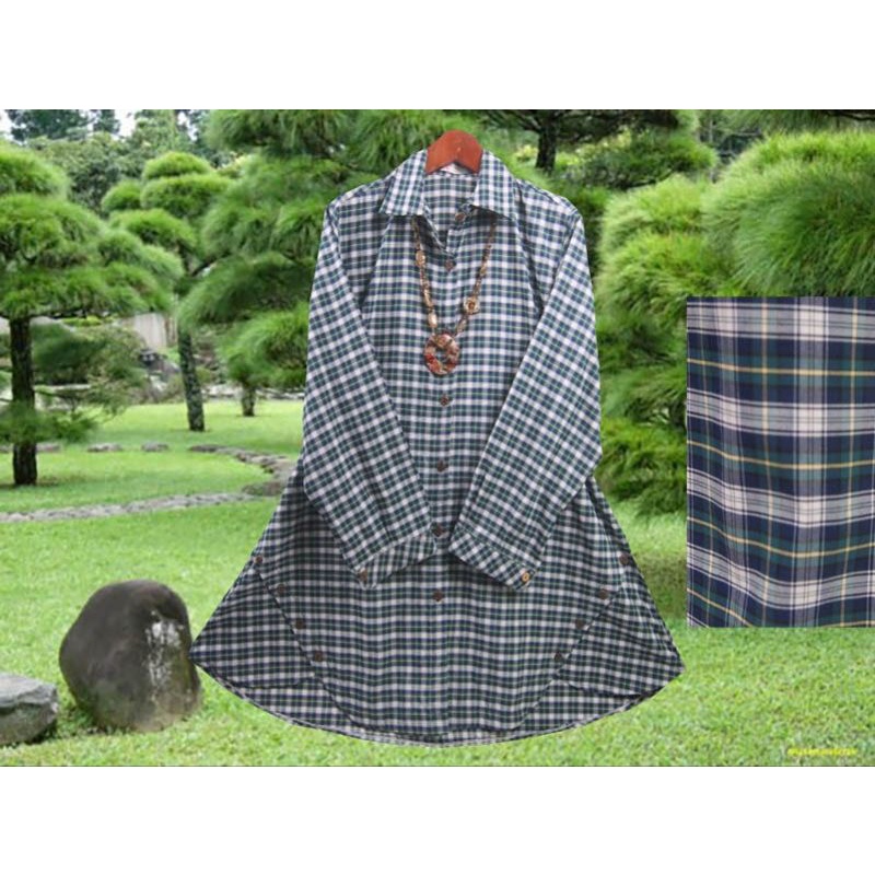 Tunik hijau 5xl ld 140cm  kotak