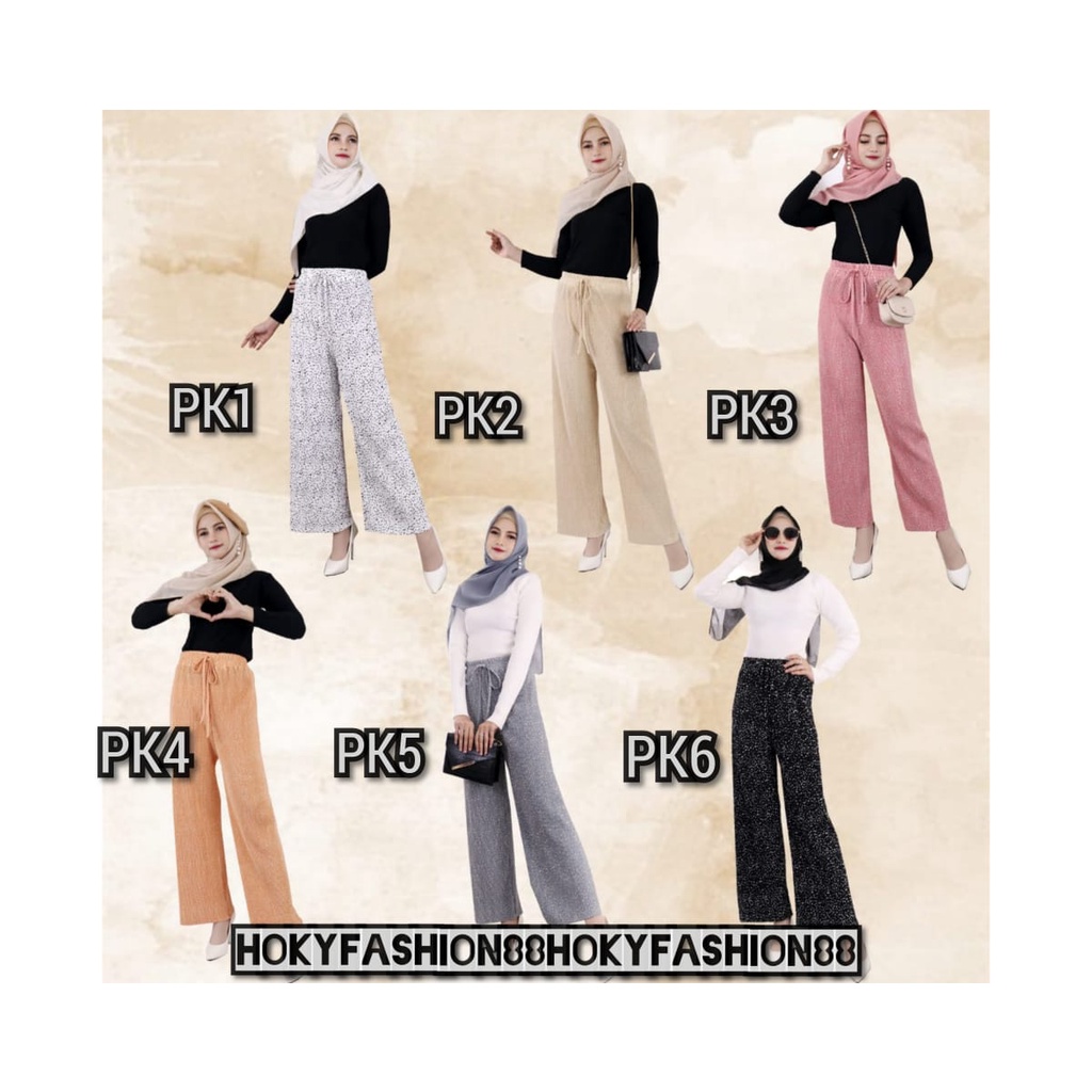 CELANA KULOT PLISKET TALI LIDI MOTIF BINTIK // KULOT PLISKET MOTIF BINTIK MINI PREMIUM