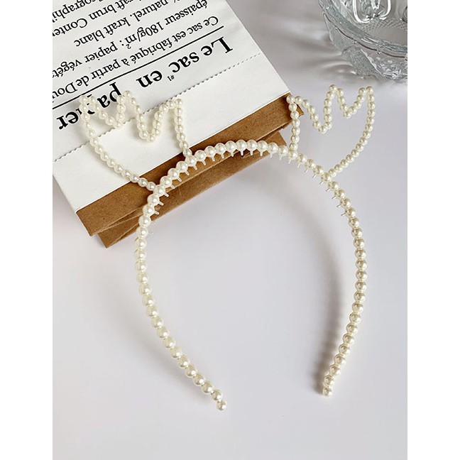 LRC Bando Fashion Resin Resin Imitation Pearl Headband F67570