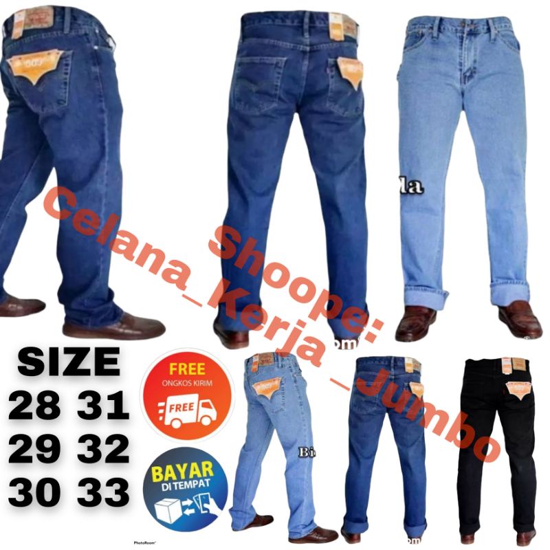 Celana Panjang jeans pria Cowok Levi's 505 standar reguler terbaru Bisa Bayar Dirumah COD