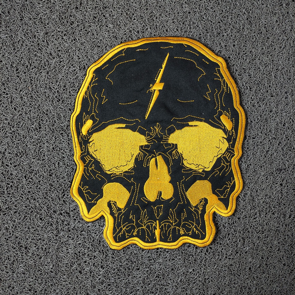 Patch Bordir Besar Emblem Bordir Jaket Punggung Motif Tengkorak Skull Logo