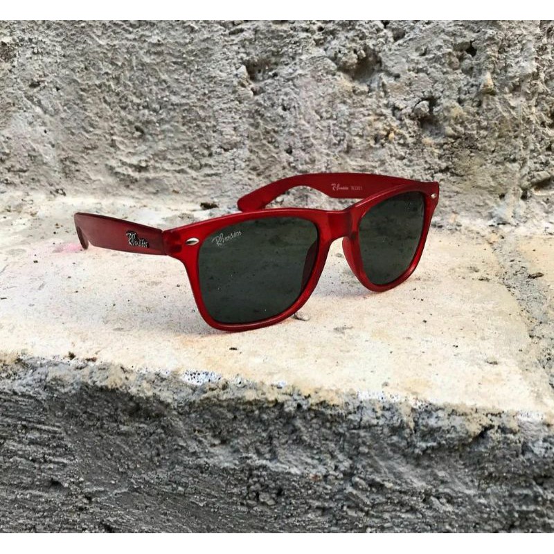 KACAMATA GAYA AKSESORIS ORIGINAL PRIA WANITA HITAM REDMATTE MERAH