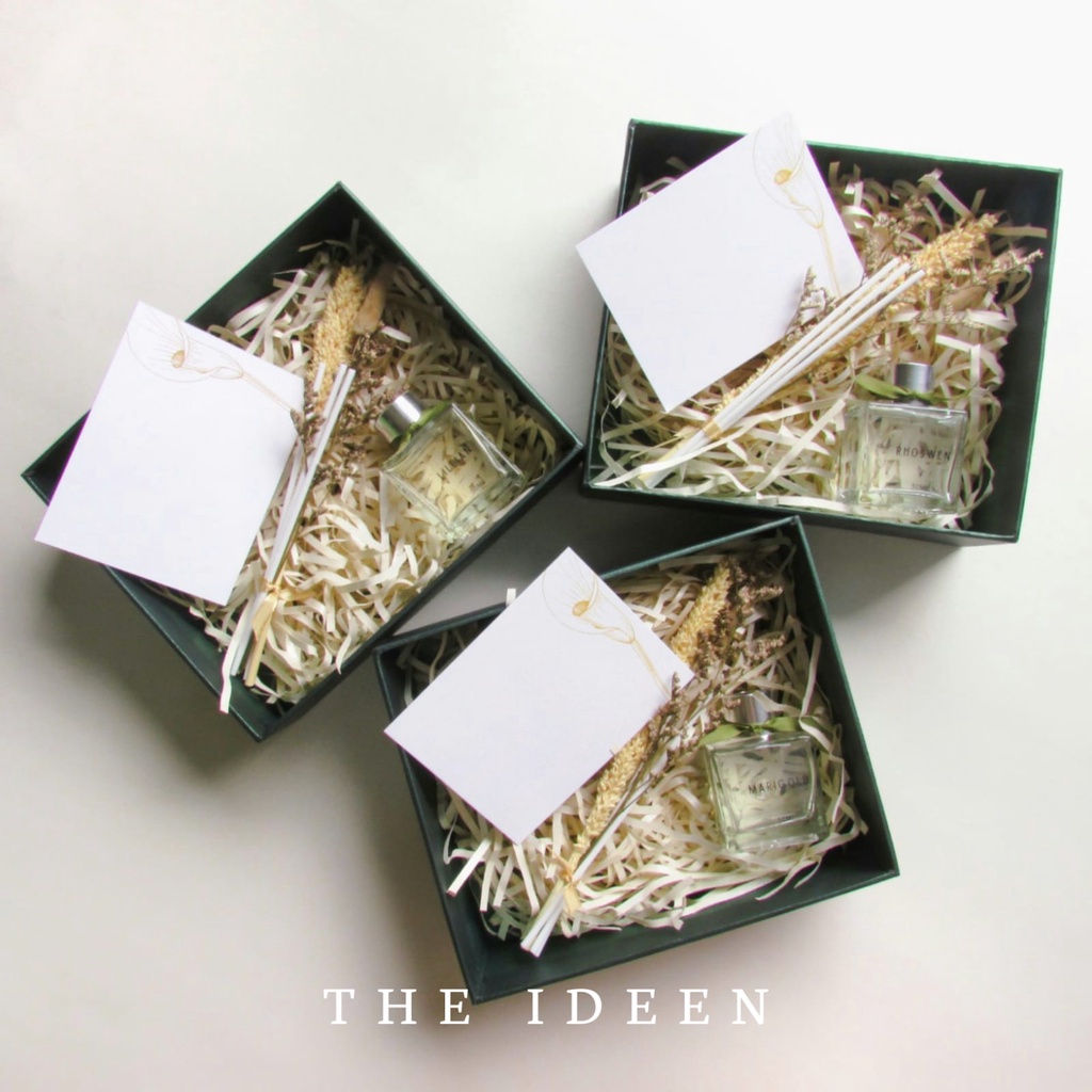 THE IDEEN - 014 HAMPERS DIFFUSER FREE KARTU UCAPAN | GIFT SET HARD BOX PREMIUM AESTHETIC | KADO WISUDA GRADUATION ANNIVERSARY PERNIKAHAN ULANG TAHUN CEWEK COWOK | BINGKISAN PARSEL SOUVENIR HADIAH WEDDING NATAL LEBARAN IDUL FITRI IMLEK