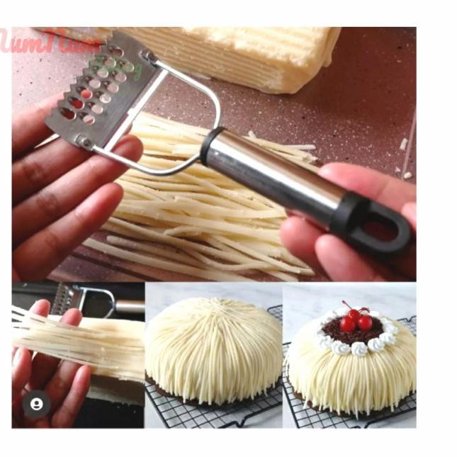 PARUTAN KEJU GONDRONG PANJANG CHESSE STAINLESS KELAPA COKLAT KUE