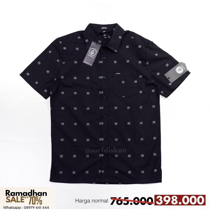 Kemeja Volcom MSH Morty BLK Original Planet Surf