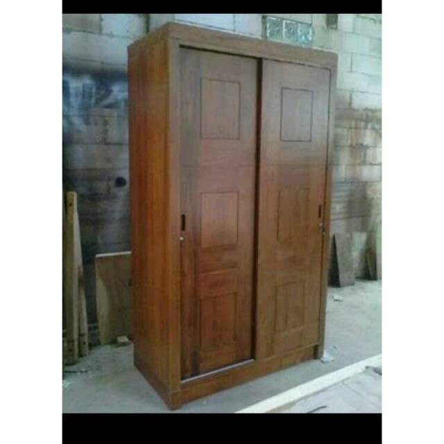 Lemari pintu 2 sliding mebel jati jepara