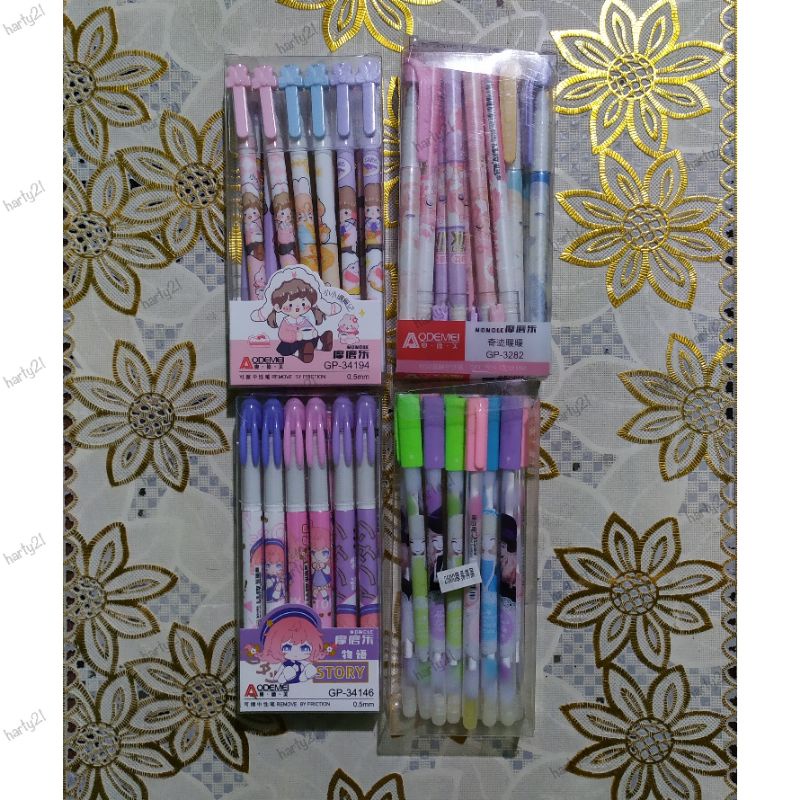 

Pulpen Gel Karakter Erasable Pen Bisa dihapus