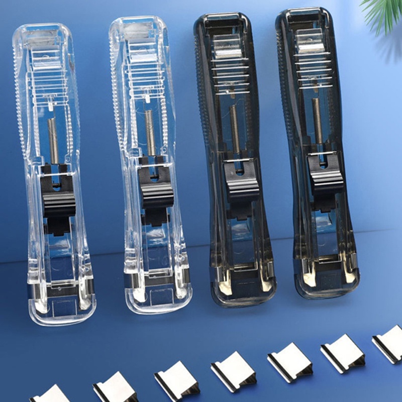 1 Set Klip Penjepit Kertas Portabel Bahan Logam Dapat Digunakan Kembali Untuk Keperluan Kantor