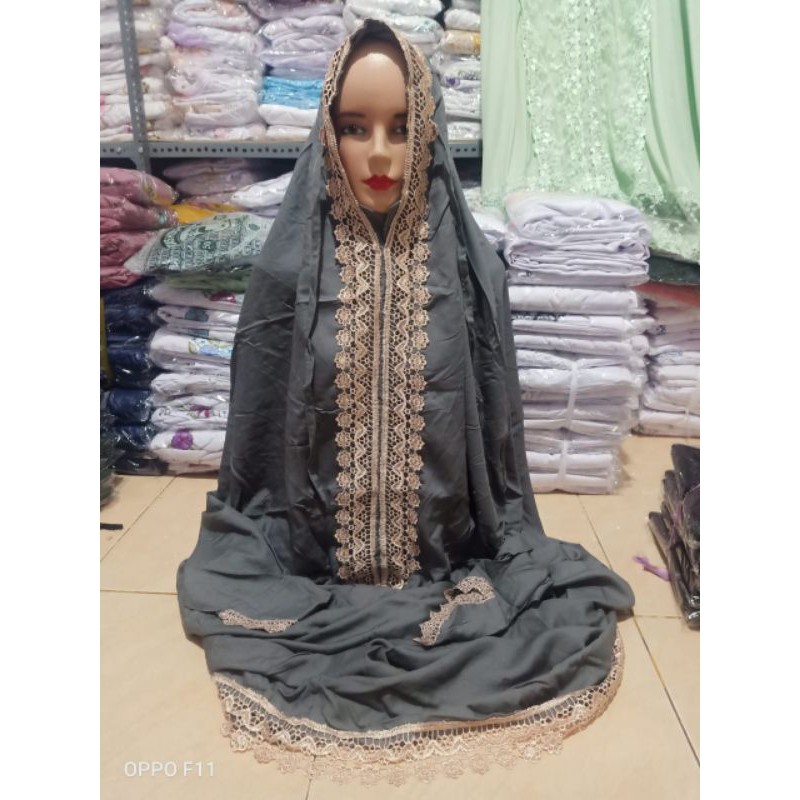 Mukena Terusan Dewasa Rayon renda